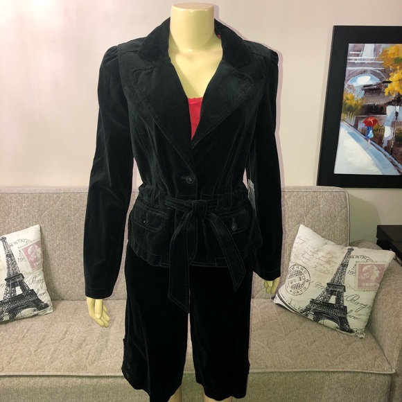 🌺New Loft Ann Taylor Velour Black Jacket size 8 - Picture 4 of 8
